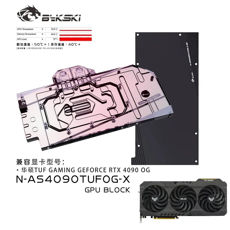 Bykski GPU Block Use for ASUS  - огляд і ціна Rtx 4090 Water Block