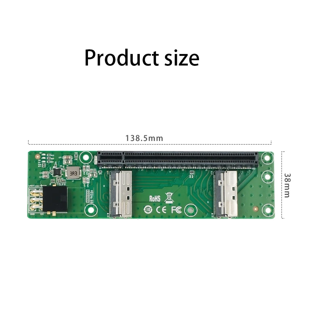 Speedier 2 x MCIO 8i to PCIe 1 - огляд і ціна Pcie 5.0 Gpu Riser Cable