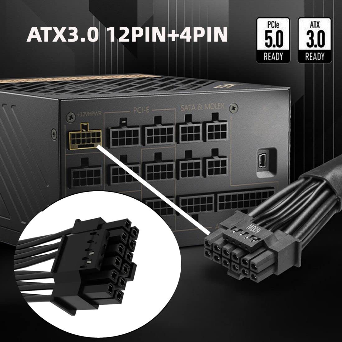 12VHPWR ATX3.0 PCI-E 5.0 Power - огляд і ціна Dual 8Pin To 16Pin 12Vhpwr Cable