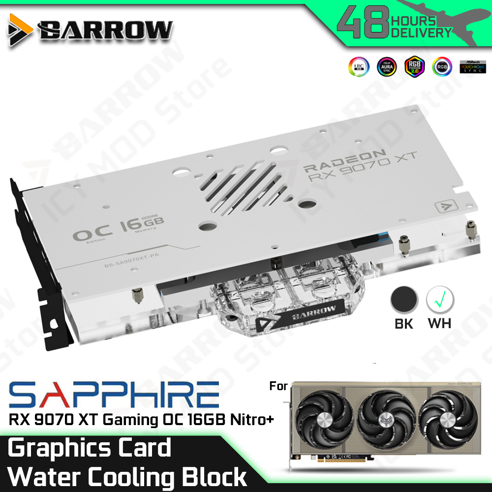 Barrow Graphics Card Water Coo - огляд і ціна Rx 9070 16Gb