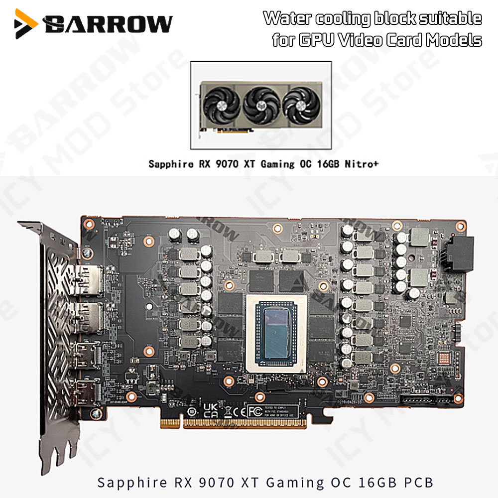 Barrow Graphics Card Water Coo - огляд і ціна Rx 9070 16Gb