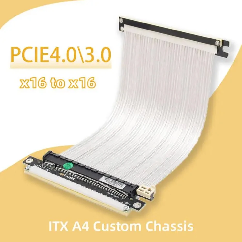 Silver White Reverse PCIE 4.0  - огляд і ціна Itx Gpu Riser Pcie 4.0 16X
