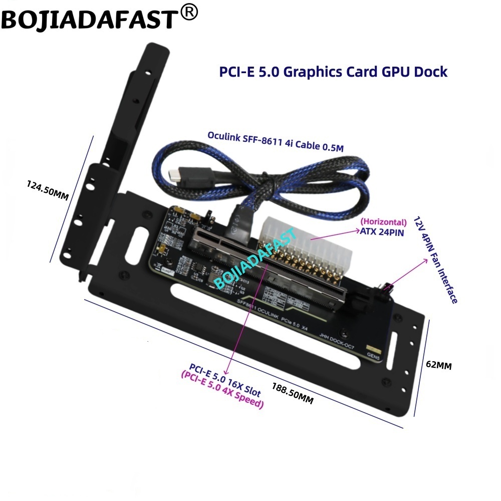 PCI-E 5.0 16X GEN5 Adapter Car - огляд і ціна Pcie 5.0 Gpu Riser Cable