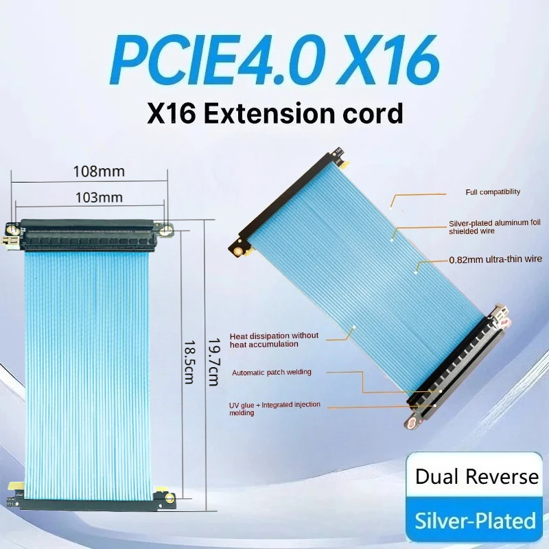 Dual Reverse Pcie 4.0 Riser Ca - огляд і ціна Itx Gpu Riser Pcie 4.0 16X