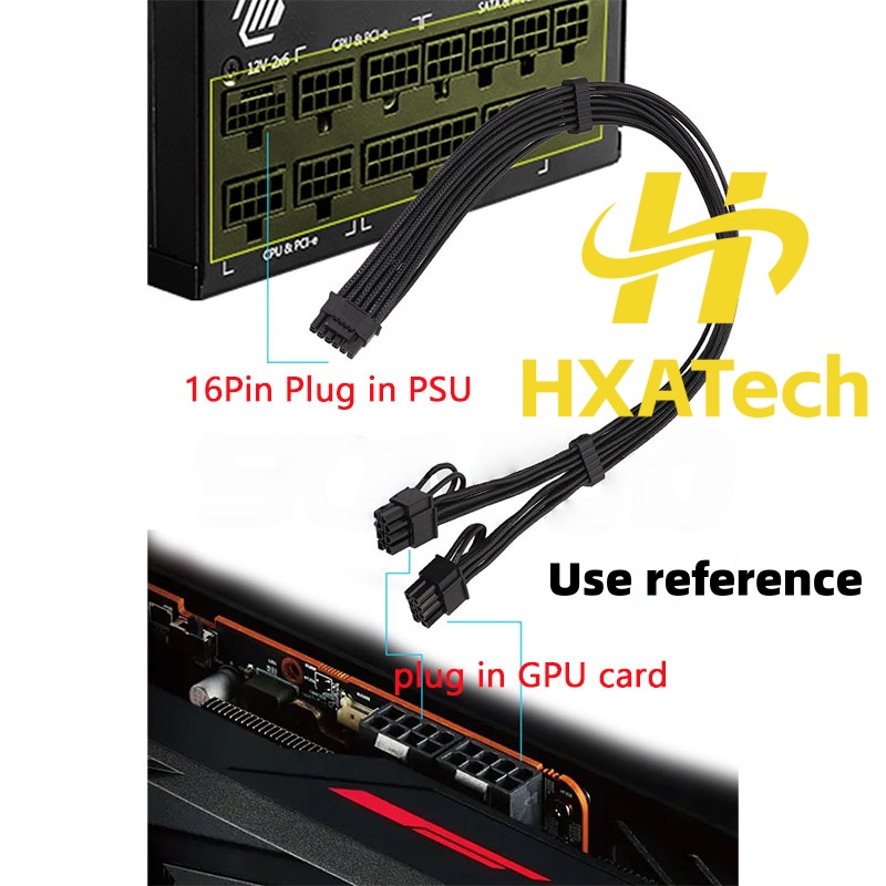 HXATech-Colorful 12VHPWR to Du - огляд і ціна Dual 8Pin To 16Pin 12Vhpwr Cable