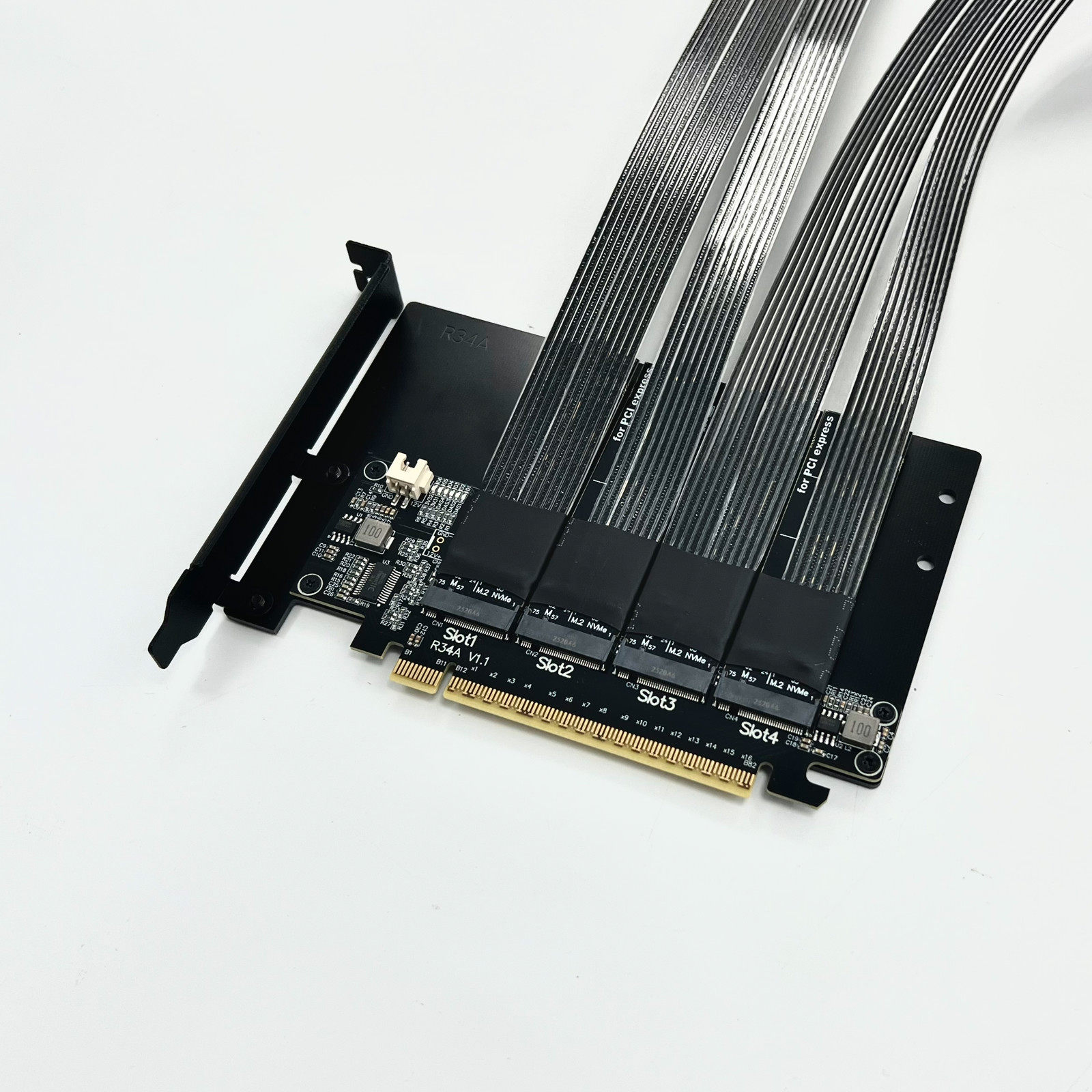 PCIe 5.0 X16 4*M.2 NVMe To X8  - огляд і ціна Pcie 5.0 Gpu Riser Cable